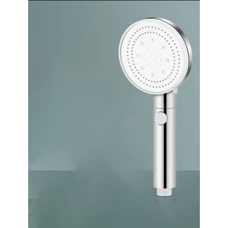 Pommeau de douche anticalcaire, pommeau de douche filtrant, pommeau de douche haute pression, 5 types de jet, pommeau de douche de salle de bain, argent (1/5)