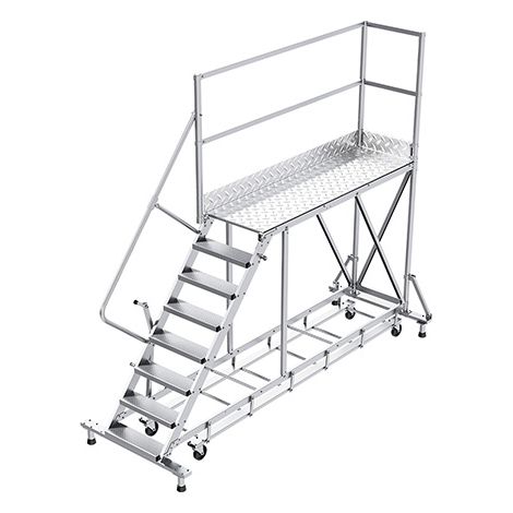 Piattaforma con ruote 10 gradini - Altezza massima di lavoro 4.00m - PTF210G-KRE