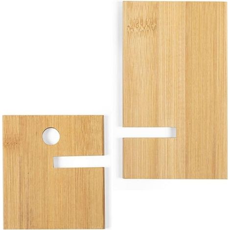 Support de bureau en bambou avec trou de chargement, support de téléphone portable en bois pour iPhone, iPad, bureau, tablette et tous les téléphones (1/5)