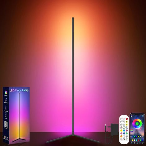 Lampe d'Angle LED RGB Avec Synchronisation Musicale, Contrôle Intelligent via Application, éClairage d'ambiance, LED Avec 16 Millions de Couleurs Pour Chambre à Coucher (1/5)