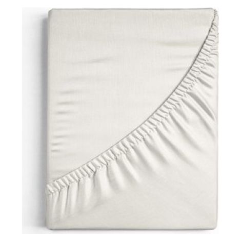 Spannbettlaken aus Baumwolle – 90 x 200 cm – Creme – für 1 Person