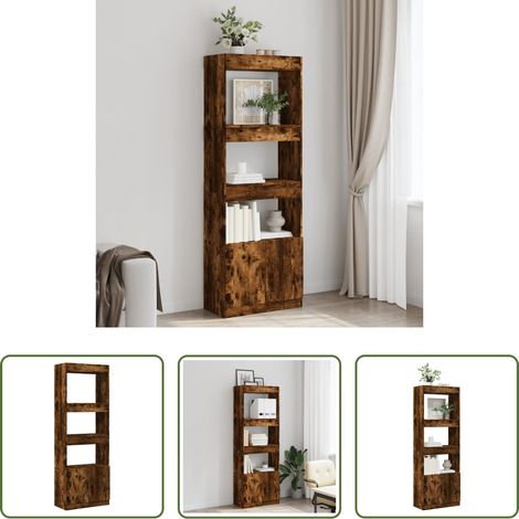 Hochregal - Highboard 63x33x180 cm Räuchereiche Holzwerkstoff (1/5)