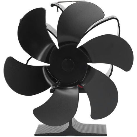 Ventilateur de poêle à 6 pales, démarrage automatique, résistance aux hautes températures et efficacité énergétique, ventilateur alimenté par la chaleur pour la maison, noir, diamètre 152mm (1/5)
