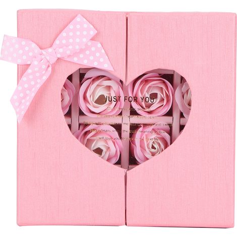 Coffret cadeau de fleurs artificielles en PE - Cadeau original pour anniversaire, fête ou autre occasion - Rose (1/5)
