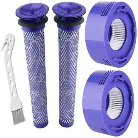 Filtre pour Dyson V8/V7, Filtres de Rechange Lavables pour Aspirateur Dyson V7/V8 Absolute et Animal, Accessoire Aspirateur pour Dyson V8 Avec 2 Post-Filtres HEPA, 2 Pré-Filtres, 1 Outil de Nett (1/5)
