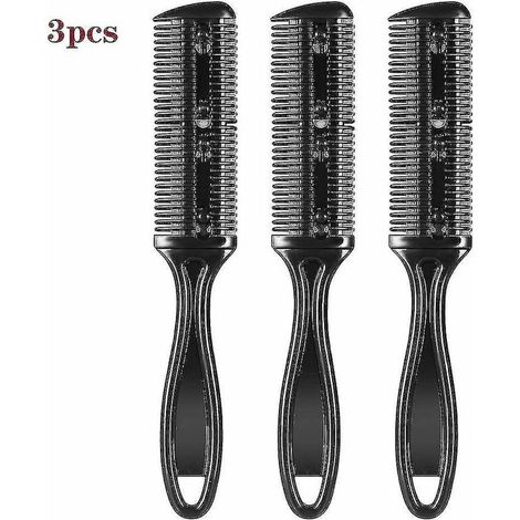 Peigne tondeuse à cheveux, peigne de coupe double face avec lame en acier inoxydable