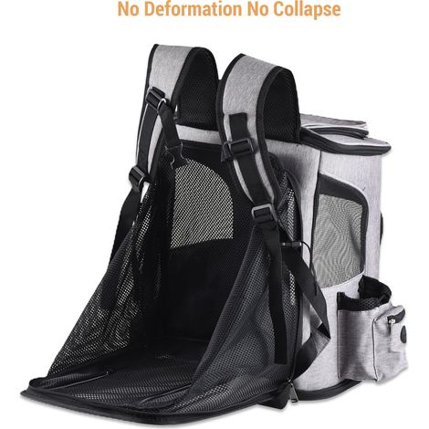 Sac à dos de transport pour animaux de compagnie, pour grands et petits chats et chiens, chiots, caractéristiques de sécurité, dos coussiné (1/5)
