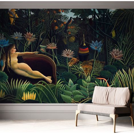 Papier peint adhésif décoratif pour chambre et salon Design moderne à poser facilement Jungle exotique 312x219 cm (1/5)