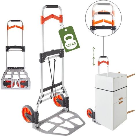 Pack and Move - Diable pliable en aluminium - 35 x 48 x 119 cm - 130 KG max - Pour déménagement et transport