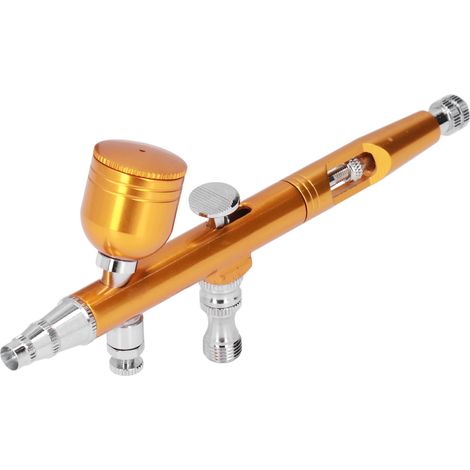 Aérographe portable petit G1/8, pistolet à peinture DIY en laiton doré pour maquillage, nail art, tatouage, costumes et loisirs créatifs (1/5)