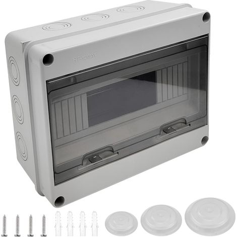 Coffret Electrique Etanche Exterieur IP65, 12 Modules, IP65 ABS de Surface en Plastique, Boite de Boitier Etanche Electrique Exterieur, Armoire de Contrôle, Boitier de Jonction (1/5)