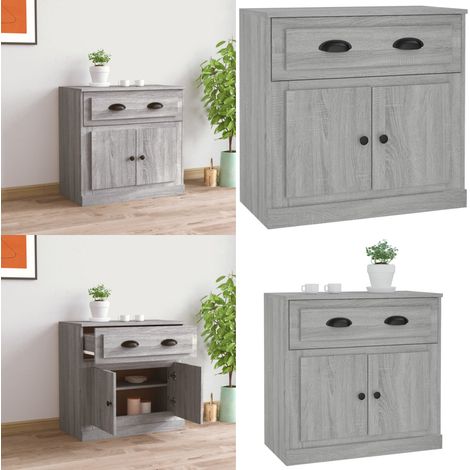 Sideboard Grau Sonoma 70x35,5x67,5 cm Holzwerkstoff - Holzschrank - Wohnzimmer Schrank (1/5)