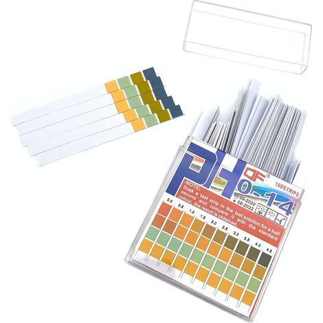 100 bandelettes de test pH - Bandelettes de test pH 0-14, pour tester les niveaux de pH de l'eau potable et des piscines. (1/5)