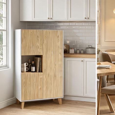 Buffet en mDF panneau de particules 80 x 40 x 135 cm (1/5)