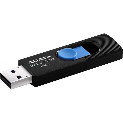 Memoria USB ADATA UV320 de 32 GB, 3.2 Gen 1, color negro/azul. (1/3)