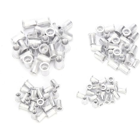 Lot de 100 écrous à riveter aveugles en aluminium M4/M5/M6/M8