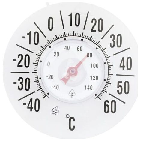 Pair Lntyq Thermomètre de fenêtre amélioré pour extérieur et intérieur - Transparent - Sans pile - Moniteur de température extérieur - Thermomètre de fenêtre à ventouse pour température extérieure