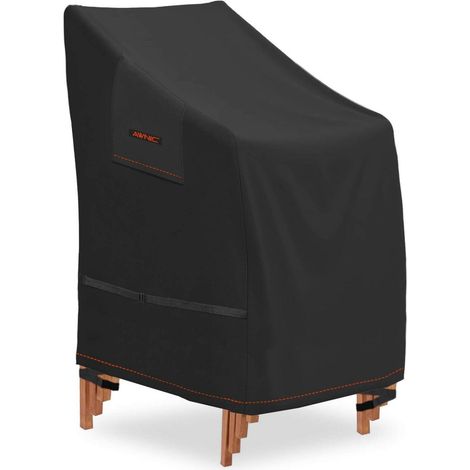 Housse de chaise de jardin empilable imperméable 600D Oxford respirante 120x65x75cm (1/5)
