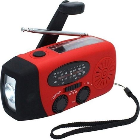 Radio Solaire Portable à Génération Manuelle : Chargeur USB, Lampe Torche LED, Alarme SOS, Radio AM/FM/WB – 2000mAh (1/5)
