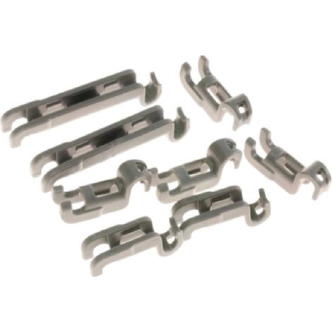 Ersatzteil - Clips fixation tiges rabattables panier inférieur x8 d'origine - - NEFF, SIEMENS, BOSCH, GAGGENAU, VIVA, BALAY, GORENJE, CONSTRUCTA, JUNKER, PROFILO, BLAUPUNKT, KUPPERSBUSCH