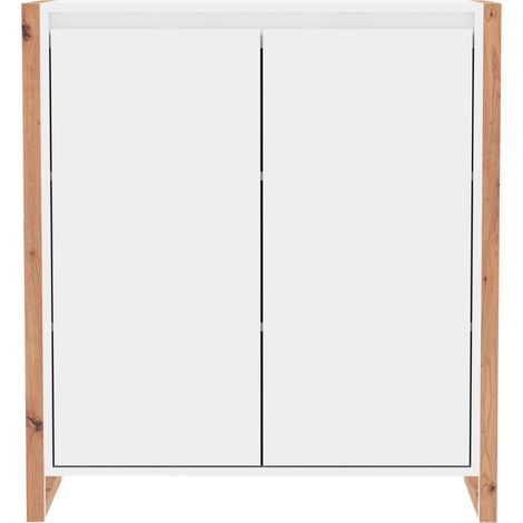 Cassettiera a 2 ante L 80 cm - Decorazione legno chiaro