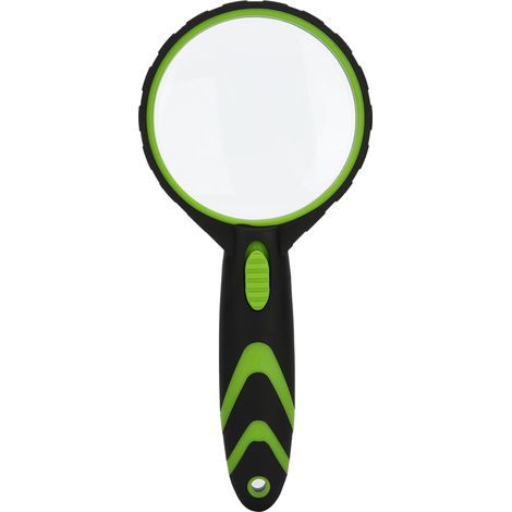 2 lampes LED, boîtier antichoc en caoutchouc, format portatif, grossissement 10x, lentille optique de 75 mm, convient à une utilisation en laboratoire. (1/5)
