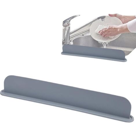 Protège-Évier Anti-Éclaboussures en Silicone, Protecteur Antiproj. À Ventouse 52 cm, Panneau Imperméable pour Lavabo Cuisine Salle de Bain Camping-Car Ferme Extérieur Usage Intensif (1/5)