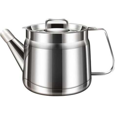Marmite À Filtre À Huile en Acier Inoxydable De 1,5 L avec Tamis Fin Panier À Friture, Servant Également De Séparateur De Graisse pour l'huile De Cuisson De Friture. (1/5)