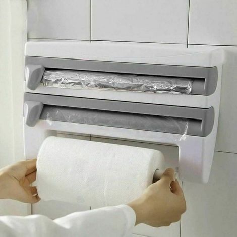 Distributeur Papier Aluminium Film Etirable - Lame Tranchante - Support Rangement Intégré - 39 x 10 x 24 cm - 1 Pièce (1/5)