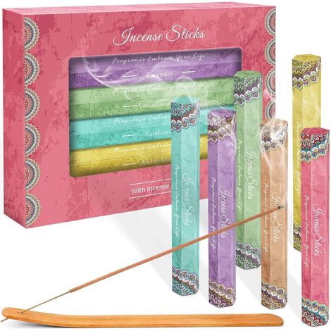 Räucherstäbchen Set 120 Stock Duft Lavendel Vanille Amber Moschus 6x20 inkl (1/5)