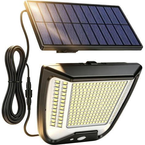 Lumière-Solaire-LED-Extérieur-avec Panneau 288 LED Projecteur Solaire Lampe avec Capteur de Mouvement Spot 3 Modes Lumières Solaires IP65 Étanche 270° Projecteurs Solaire Lumières d'extérieur Jardin (1/5)