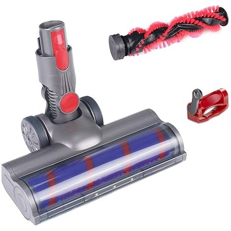 Brosse pour Dyson V7 V8 V10 V11 V15, Tete Brosse Dyson avec Turbo et Rouleau Souple, LED et Verrouillage de la gachette, Accessoire Dyson pour Moquette, Parquets, Sol en Bois (1/5)