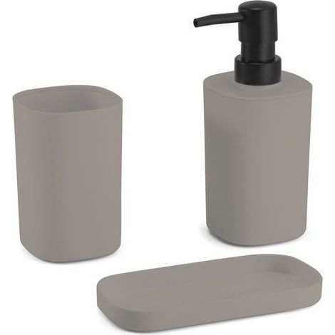 Ensemble 3 accessoires de salle de bain LONA Taupe MSV