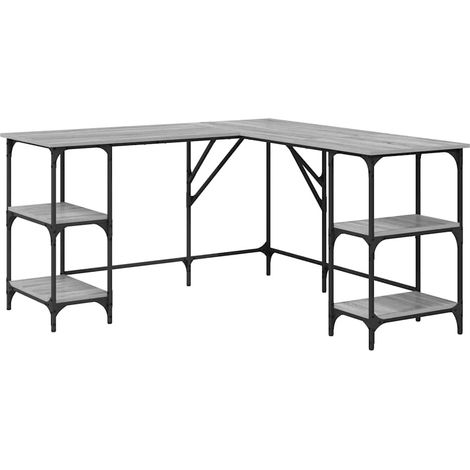 Maison Exclusive - Schreibtisch Grau Sonoma 139x139x75 cm Holzwer