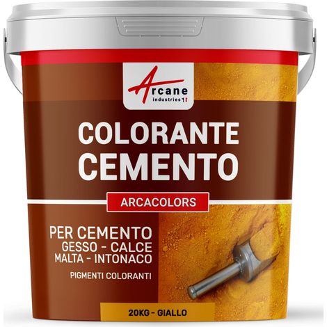 Colorante per cemento, intonaco, malta. Pigmenti per colorare cemento - ARCACOLORS - 20 kg Giallo - ARCANE INDUSTRIES