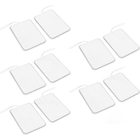10 Électrodes TENS Réutilisables 7x10cm avec Gel Adhésif, Pads d'Électrothérapie Confortables pour Soulagement Musculaire (1/5)