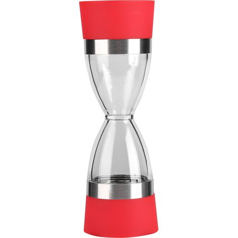 Moulin à sel et poivre manuel double face 2 en 1, rotor en céramique réglable, rouge (1/5)