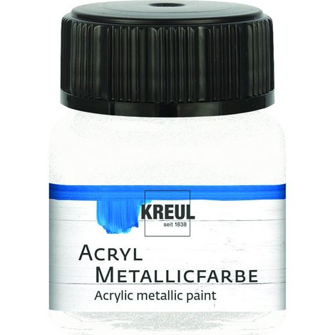 Kreul Acryl Metallicfarbe weiß 20 ml Verzierfarbe