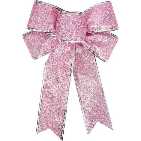 Lot de 10 nœuds décoratifs en ruban 25 x 21 cm, ornements de Noël (1/3)