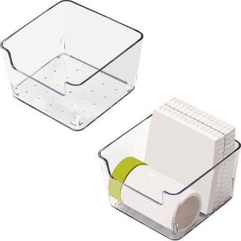 Porte-Notes adhésifs en acrylique Transparent, bloc-Notes, distributeur de Notes autocollantes, boîte de rangement de bureau (1/5)