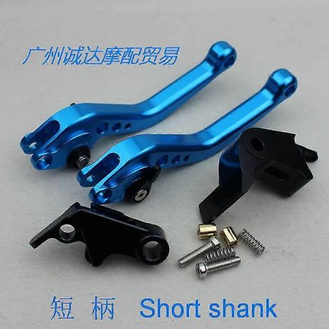 Poignée de frein réglable en alliage d'aluminium avec klaxon CNC pour moto BMW Locomotive S1000R (poignée courte bleue) (1/5)