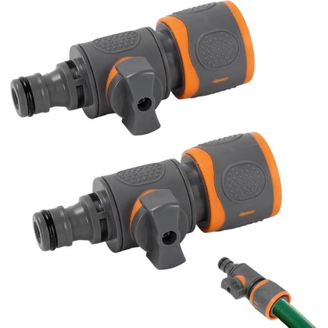 2 Pièces Raccords de Tuyau d'Arrosage Avec Robinet de Réglage, Robinets d'arrêt Pour Tuyau d', Raccords de Tuyau d'Arrosage Avec Robinet d'Arrêt Adaptés au Jardinage et au Iavage de Voitur (1/5)