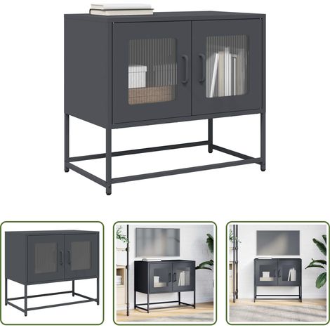 Schrank - TV-Schrank Anthrazit 68x39x60,5 cm Kaltgewalzter Stahl (1/5)