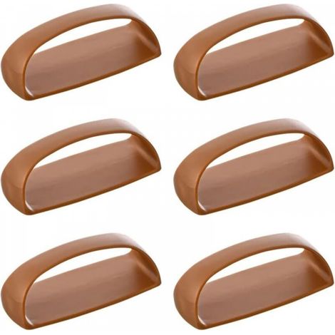 Lot de 6 poignées de placard autocollantes instantanées pour tiroirs et portes coulissantes, sans perçage, pour fenêtres et armoires (marron) (1/5)