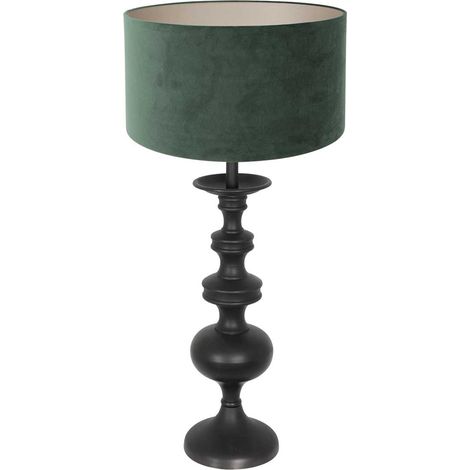 Anne Lighting - lampada da tavolo - Lyons - nero - legno velluto