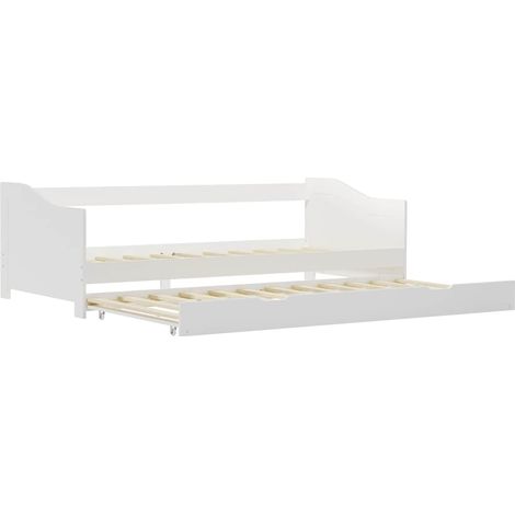 Maison Exclusive - Ausziehsofa Bettgestell Weiß Kiefernholz 90×20 (1/5)