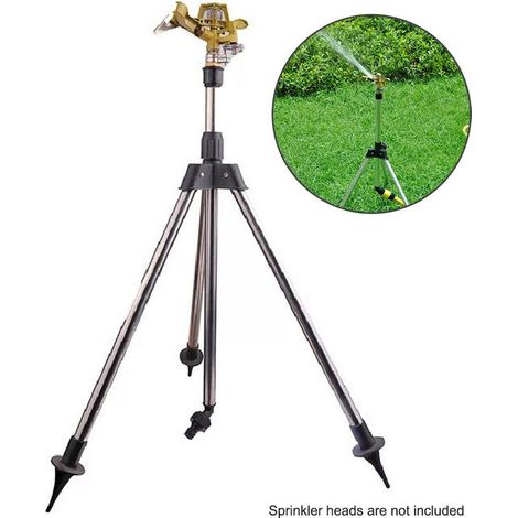 Support d'arroseur de pelouse, trépied d'arrosage pour plantes de jardin, arroseur pour pelouse et cour, bras oscillant en alliage de zinc avec buse rotative automatique à 360°, outil de jardinage (1/5)