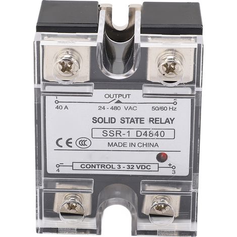 Solid-State-Relais SSR Industrial Systems 40A DC zu AC 24‐480V für CNC-Werkzeugmaschinen und Verpackungsmaschinen (1/5)
