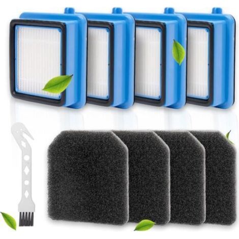 Pack de 4 filtres pour aspirateurs Electrolux Q6, Q7, Q8, WQ61, WQ71, WQ81, 2 filtres, 2 filtres éponge, 1 brosse, réutilisable (1/4)