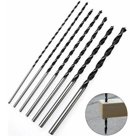 7-teiliges Holzbohrer-Set für Spiralbohrer/Schlagbohrer, Bohrer zum Bohren von Riemenaufhängungsverlängerungen, 300 mm (4/5/6/7/8/10/12 mm) (1/5)